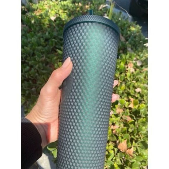 NEW Starbucks Studded Matte Forest Green 24oz Tumbler Cup - Picture 4 of 9